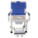 MJM International shower chair with deluxe vacuum seat, anti-slip handgrips, self footrest, and 10 quarts square commode pail, Moovkart.
