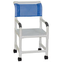 MJM Shower Chair, 18-Inch Wide – Rustproof Casters, Drain Seat, and Sturdy PVC Frame for Safe and Comfortable Bathing. Moovkart
