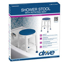 Drive Medical Swivel Seat Shower Stool with a swiveling seat, designed for enhanced safety and comfort for individuals with mobility challenges during bathing.