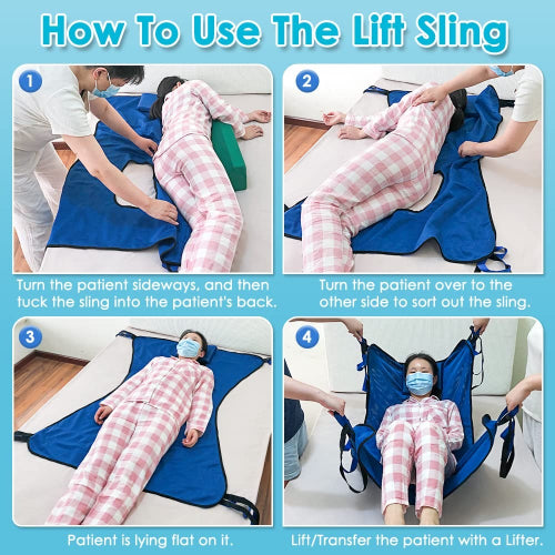 Drive Medical Patient Sling Full Body, Mesh With Commode Opening, Medium, 53x42 Inches