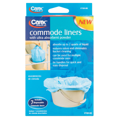 Carex Commode Pail Liners Pack of 7