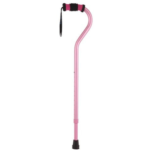 Standard Offset Walking Cane Adjustable Aluminum Pink