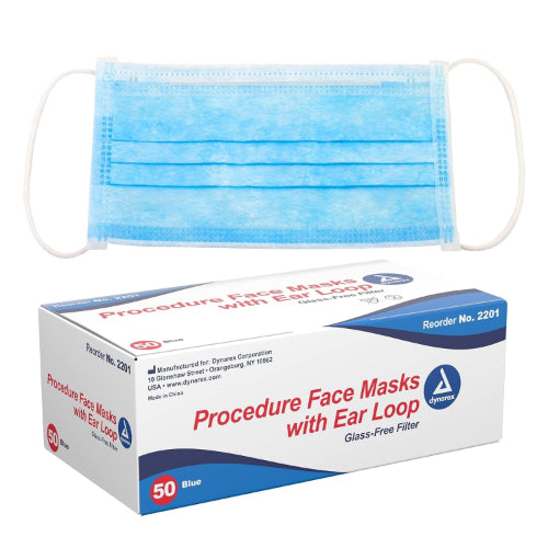 Dynarex Pro-Shield face mask with ear loop and face shield, box of 50, protective and comfortable, Moovkart