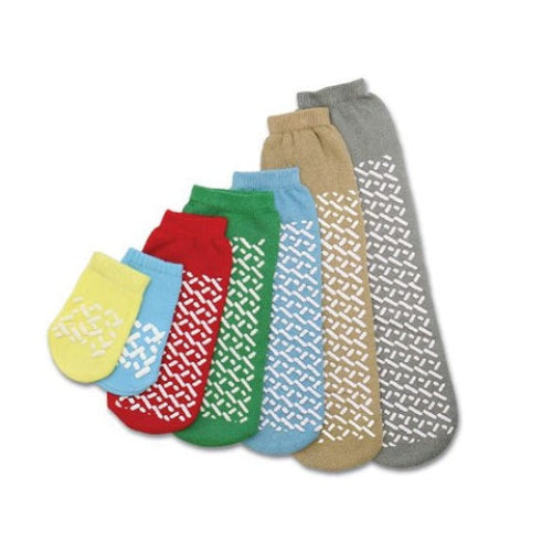 Slipper Socks; Medium Green Pair Men's 5-6 Women's 6-7 Child 7-11