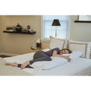 Hermell Body Maternity Pillow, Full-Body Contoured Support with Polycotton Cover, White