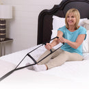 Adjustable BedCaddie strap fits most bed frames securely, Moovkart