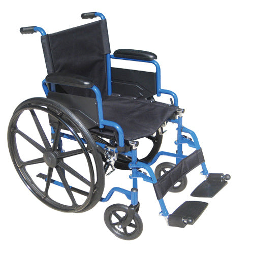 Blue Streak 18 Single Axle WheelChair with Flip-Back Desk Arms & Swing Away Footrests
