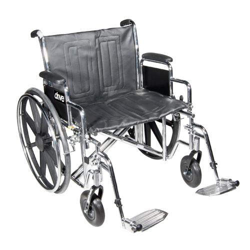 Drive Medical Standard Dual-Axle 24 Wheelchair with Removable Desk Arms & Swing Away Footrests