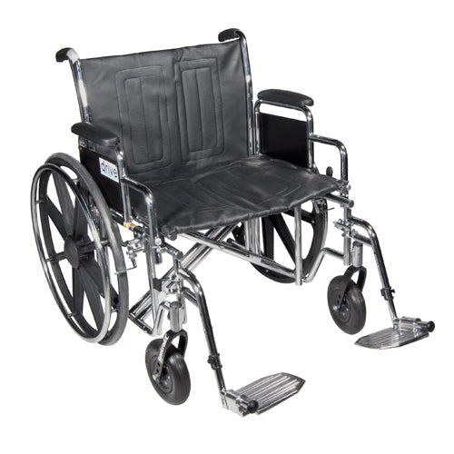 Drive Medical Standard Dual-Axle 24 Wheelchair with Removable Desk Arms & Swing Away Footrests