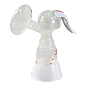 Zomee Manual Breast Pump with Bottle, Wide Neck, Non-Slip Handle for Comfortable Expressing