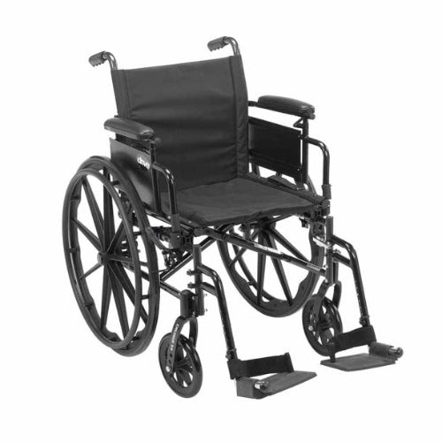 Drive Medical Cruiser X4 Wheel Chair 20 with Elevating Leg Rests & Height Adjustable Flip-Back Full Arms