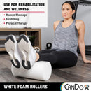 CanDo Polyethylene Foam Roller for Muscle Recovery and Physical Therapy, Round, White