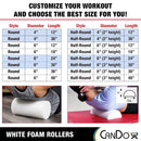CanDo Polyethylene Foam Roller for Muscle Recovery and Physical Therapy, Round, White