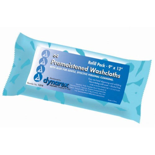 Washcloths - Premoistened & Disposable Refill Pack of 64