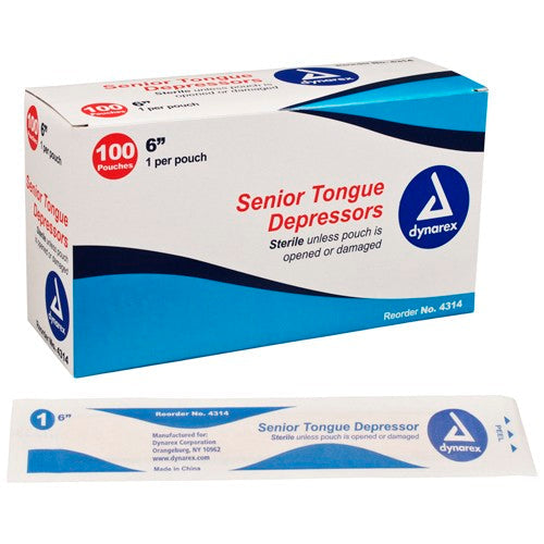 Dynarex Sterile Tongue Depressors, Box of 100