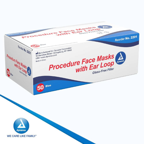 Dynarex Pro Shield Protective Mask and Face Shield with Ear Loop, Box of 50