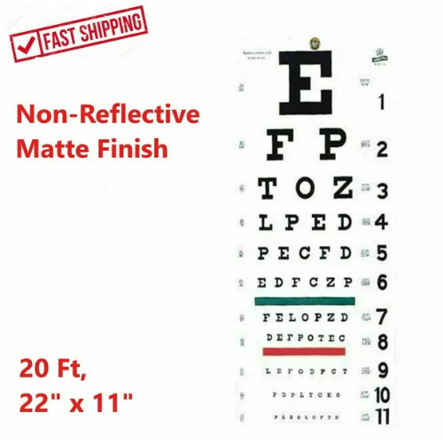 Snellen Eye Chart 22" X 11" With Pocket Chart - Vision Test Chart For Home Use - View #2