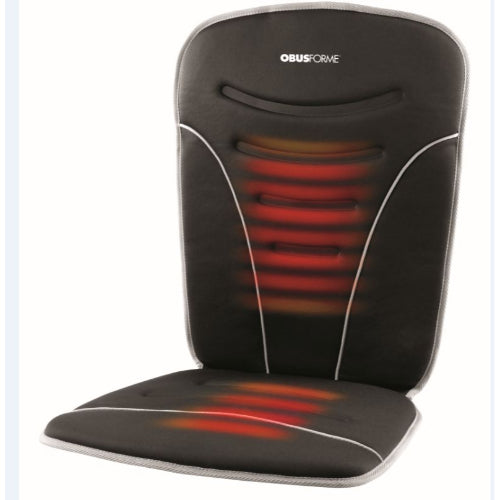 ObusForme Heated Car Cushion with Adjustable Settings for back and seat, thin profile and high-density foam for comfort, Moovkart.