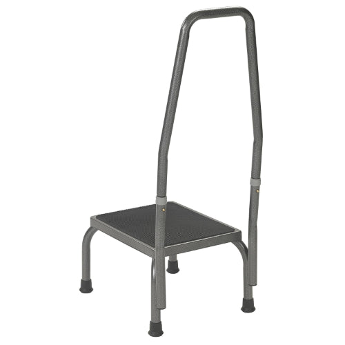 Drive Medical Foot Stool, with Rail, Non-Slip Step for Stability and Support in Home or Clinical Use