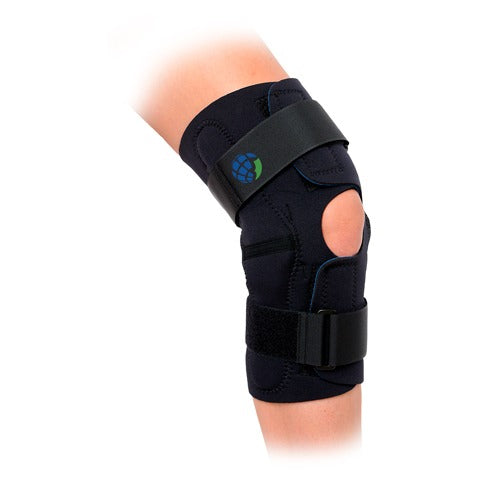 Advanced Orthopaedics Wrap Around Hinged Knee Brace with medial/lateral support straps. Moovkart