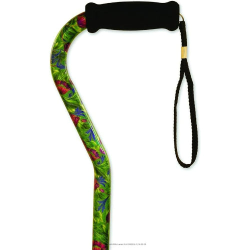 Alex Orthopedic Offset Handle Aluminum Cane, Color Canterbury, Each