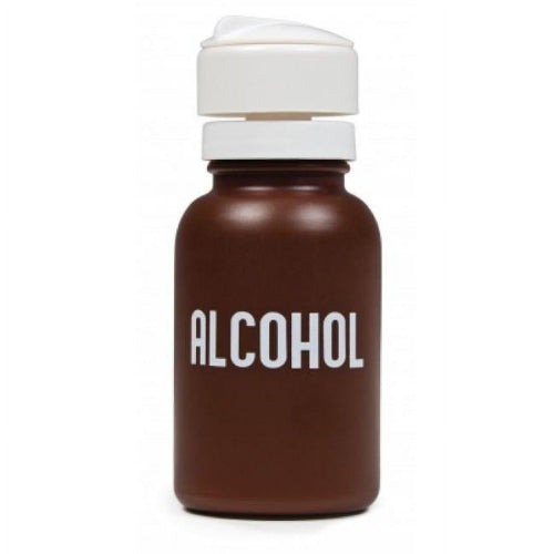Graham-Field Liquid Push Down Alcohol Dispenser, 8oz, Labeled Polyethylene Bottle, Swing Lid for Odor Reduction, Moovkart.