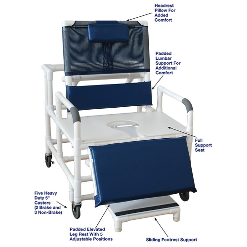 Shower Chair Bariatric PVC Reclining with ELR