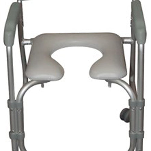 Drive Medical Aluminum Shower Chair Commode with Casters, Knockdown