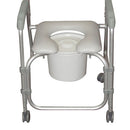 Drive Medical Aluminum Shower Chair Commode with Casters, Knockdown