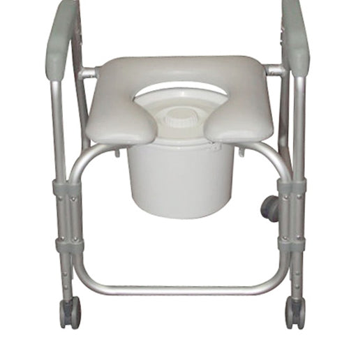 Drive Medical Aluminum Shower Chair Commode with Casters Knockdown