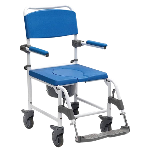 Shower Chair PCV with Deluxe Elongated Soft Seat & Footrest