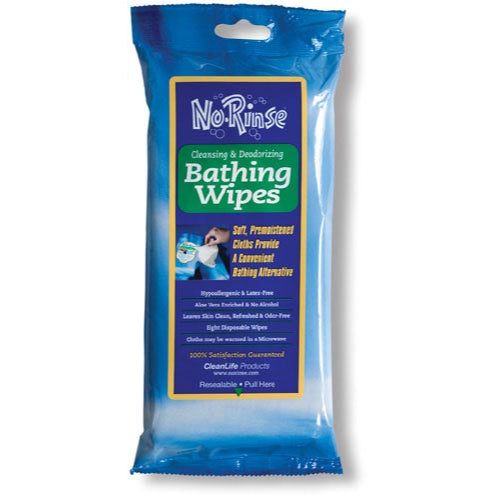 No Rinse Bathing Wipes Retail Package Pack of 8