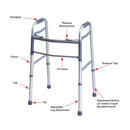 Graham-Field Lumex Folding Walker with dual-release folding mechanism for mobility. Moovkart