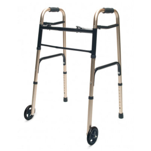 Walker Adult with 5 Wheels Folding Gold Case of 2