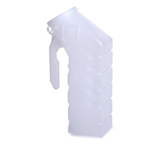 Medline Urinal Male with Cover Disposable Translucent for Odor Control and Spill Protection