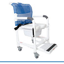 Shower Chair PVC with Soft Seat Sldng Ftrst & Double Drop Arms