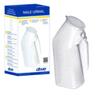 Drive Medical Male Urinal Bottle with Spill-Resistant Lid for Bedridden Use, Retail Boxed