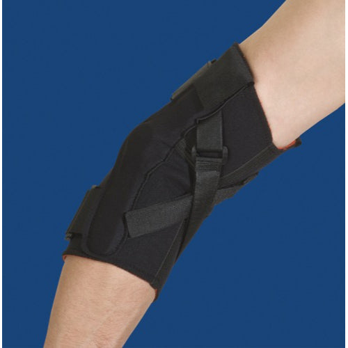 Thermoskin Hinged Elbow Brace for hyperextension prevention,Design X-cross straps, adjustable fit. Ideal for support and recovery,Moovkart.
