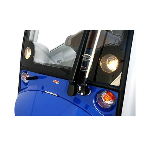 Shoprider Flagship Enclosed Cabin Scooter, Weather-Protected Mobility with Front/Rear Suspension, Blue
