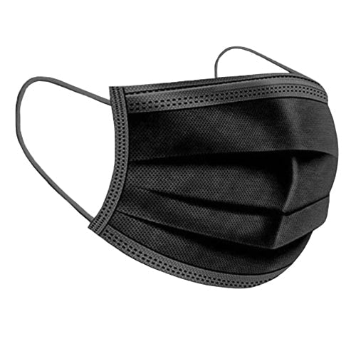 Lamy 3-Ply Face Masks with Ear Loops, Black, Box of 50