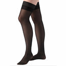 Alex Orthopedic Sheer Thigh High 15-20 mmHg Closed Toe Black compression stockings with silicone lace top for secure daily leg support, Moovkart 