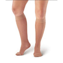 Alex Orthopedic Sheer Knee High 20-30 mmHg Closed Toe compression stockings in nude for circulation support, Moovkart 