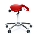Alex Orthopedic Saddle Chair with vinyl covered saddle seat, 14 x 17 Inch, adjustable height and nylon casters, Moovkart.