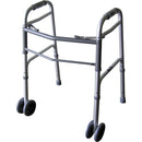 Alex Orthopedic Bariatric Dual Button Folding Walker with 5-inch Wheels, Moovkart.