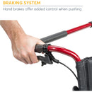 Drive Medical 22 Inch Bariatric Aluminum Transport Chair with 12 Inch Rear Flat Free Wheels