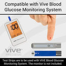 Vive Health Blood Glucose Test Strips Blue, 100 Count, No-Code and Accurate 5-Second Readings