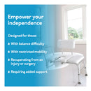 Carex Vinyl Padded Bathtub Transfer Bench with Cut-Out Seat and Pail, Adjustable Height