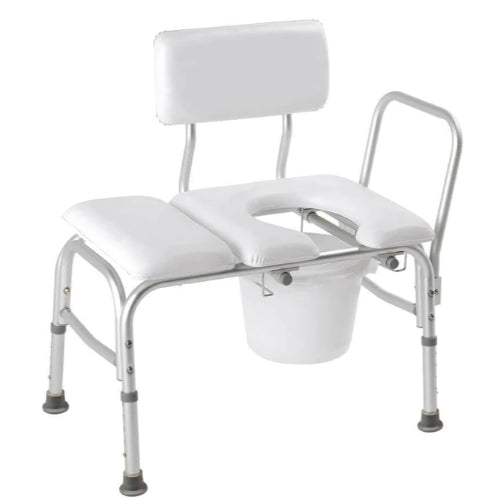 Carex Vinyl Padded Bathtub Transfer Bench with Cut-Out and Pail for safe, slip-resistant transfers in and out of the tub. Moovkart