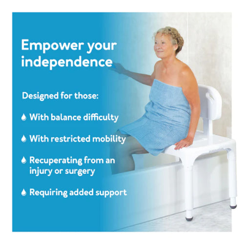 Carex Bathtub Transfer Bench with Reversible Backrest