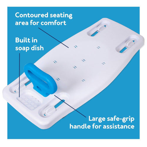 Carex Portable Shower Bench – Non-Slip, Comfortable Bath Seat